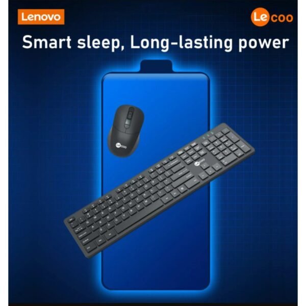 Lenovo Lecoo Keyboard Mouse Combo Set Wireless - Black